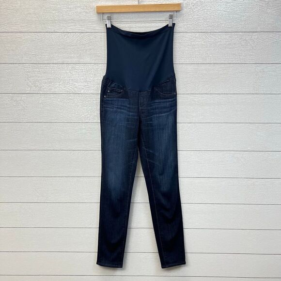 Adriano Goldschmied Dark Wash Skinny Leg Maternity Jeans Size 28 - Picture 2 of 9